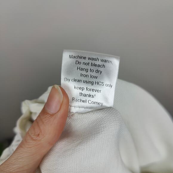 Rachel Comey Monterey Pants Womens 2 White Pull On Wide Leg Crepe Relaxed Preppy - Picture 11 of 12